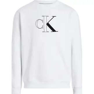 CALVIN KLEIN - Saco Blanco Outline Monologo Crew Neck