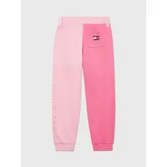 TOMMY HILFIGER - Jogger Rosado Niña Con Bloque De Colores Adaptive
