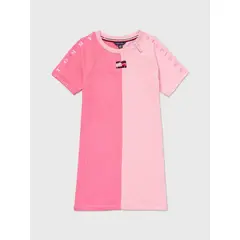 TOMMY HILFIGER - Vestido Rosado Niña Tipo Buzo Con Diseño Adaptive
