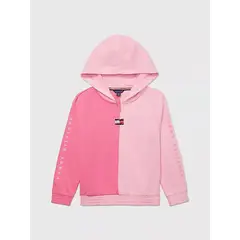 TOMMY HILFIGER - Buzo Rosado Niña Diseño De Bloques De Colores Adaptive