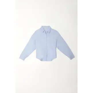 TOPMARK - Camisa clásica azul para mujer