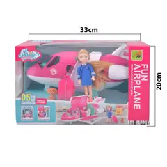 JUGUETERIA EXPRESS - Muñeca Piloto Con Avion Y Accesorios Juguete Niñas