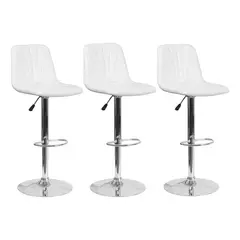 MOBLIHOUSE - Set 3 Sillas Bar Acolchada Diseño Moderno Con Base Giratoria