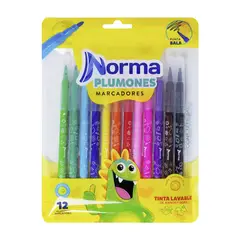NORMA - Marcadores Plumones Lavables PBala X 12 588630