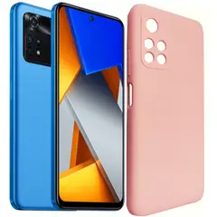 SPACE - Funda Estuche Silicone Case Compatible Con Xiaomi Poco M4 Pro 5G Rosa