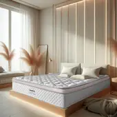 COCO HOME - Colchón King Firmeza Suave Ortopédico Resortes Pocket One Pillow Euro Coco Bamboo 200200