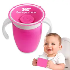 BOOGY - Vaso entrenador 360 para bebe con manijas morado