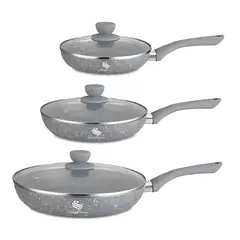 SCHAFFHAUSEN - Set De Sartenes Aluminio Y Mármol Antiadherente