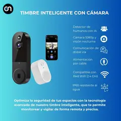 GENERICO - Timbre con cámara inteligente wifi Negro