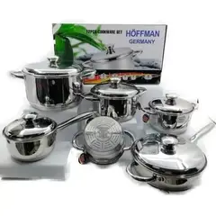 GENERICO - Ollas En Acero Quirurgico Inoxidable 12 Pz Hoffman