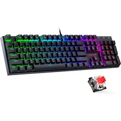 REDRAGON - Teclado Gamer K565 Rudra RGB Switch Rojos Marco Aluminio