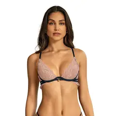 LEONISA - Brasier escote profundo en encaje y tul