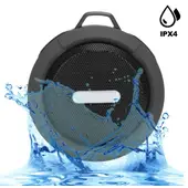 MUSIC - Parlante Bluetooth radio impermeable antishock soporte bici negro