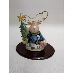 GENERICO - Escultura Mesa Italy Reno Navidad Marmolina Madera Hojalata