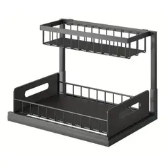 GENERICO - Organizador 2 Niveles Baño Y Cocina Resistente Metal Extraible Tipo L