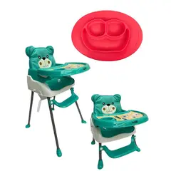 BEBESITOS - Silla Comedor De Bebe 3en1 Acolchado Mas Plato En Silicona