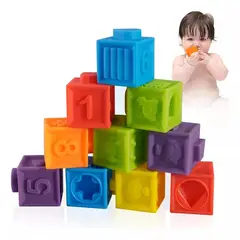 GENERICO - Bloques De Construccion De Juguete En Silicona Goma 9 Piezas
