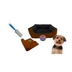 HALLY PET - Cama Mediana Impermeable y Cobija Mediana y Quitamotas