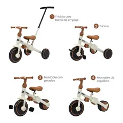 PRIORI - Triciclo 4 en 1 Cosmo Bebé Blanco