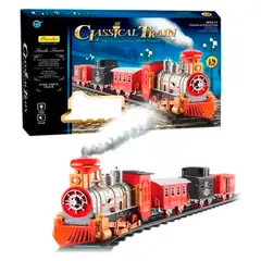 GENERICO - Pista Tren Humo Sonido Navidad Juguete 18 Piezas 4 Vagones