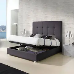PLUMA HOME - Cama Baul + Colchón Ortopedico 140 x 190 cm + 2 Alm + Protect