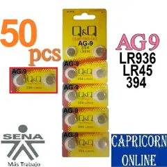 GENERICO - 50 Baterías Pilas AG9 (LR936/LR45/394)