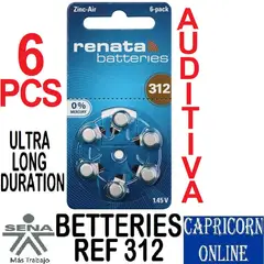 GENERICO - 6 Baterías Pilas 312 Auditivas