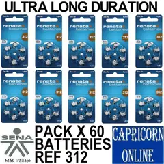 GENERICO - 60 Baterías Pilas 312 Auditivas