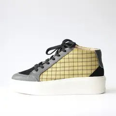 NOHORA GELVEZ - Tenis Tipo bota en Cuero color oliva