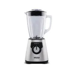 IMUSA - Licuadora Ultraforce 2 velocidades - Vaso de vidrio - Plateada