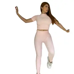 VIA7 - Conjunto americano de leggins y blusa corta manga corta