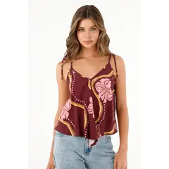 TENNIS - Camisa tipo pañoleta estampada para mujer