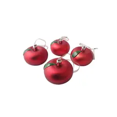 GENERICO - 4 MANZANAS NAVIDEÑAS DE 5 CM PARA COLGAR