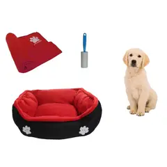 HALLY PET - Cama grande doble faz + cobija grande + quitamotas