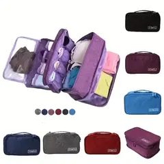 GENERICO - Organizador Viajero Ropa Interior Portable Divisiones Morado