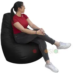MUEBLES FANTASIA - Puff Pera Cuerotex Gigante NEGRO