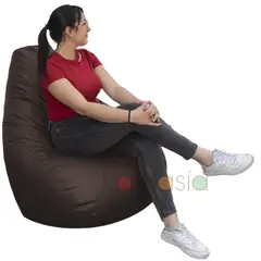 MUEBLES FANTASIA - Puff Pera Cuerotex Gigante CHOCOLATE