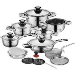 SWISSHOME DR HOFFMAN - Bateria De Ollas Acero Quirúrgico Hoffman 21 Piezas