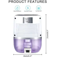 GENERAL - Deshumificador Electrico Absorbente Control De Humedad 500ml