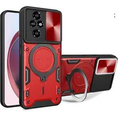 GENERICO - Estuche Armo Protección Camara Con Soporte Para Honor 200 5G Rojo