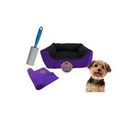 HALLY PET - Cama Mediana Impermeable y Cobija Mediana y Quitamotas