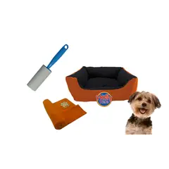 HALLY PET - Cama Mediana Impermeable y Cobija Mediana y Quitamotas