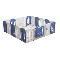 KIDSHOP - Corral Área De Juego Modulable Y Plegable Azul