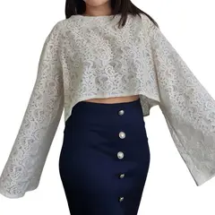 MORAMI - Blusa para Mujer con transparencia