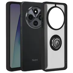 GENERICO - Funda Estuche Mate Con Anillo Compatible Xiaomi Redmi 14C Negro