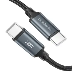 GEF - Cable Usb Tipo C 3 Metros Nylon Carga Rapida 240W Mac Iphone