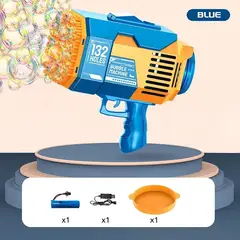 GENERICO - Lanzador Burbujas Electrica 132 Agujeros Recargable Azul