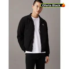 CALVIN KLEIN - Chaqueta negra de nailon acolchado con cremallera