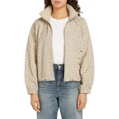 TOMMY HILFIGER - Chaqueta Beige Rompeviento De Cuello Alto