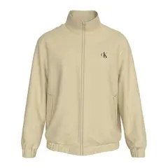CALVIN KLEIN - Chaqueta beige de nailon acolchado con cremallera